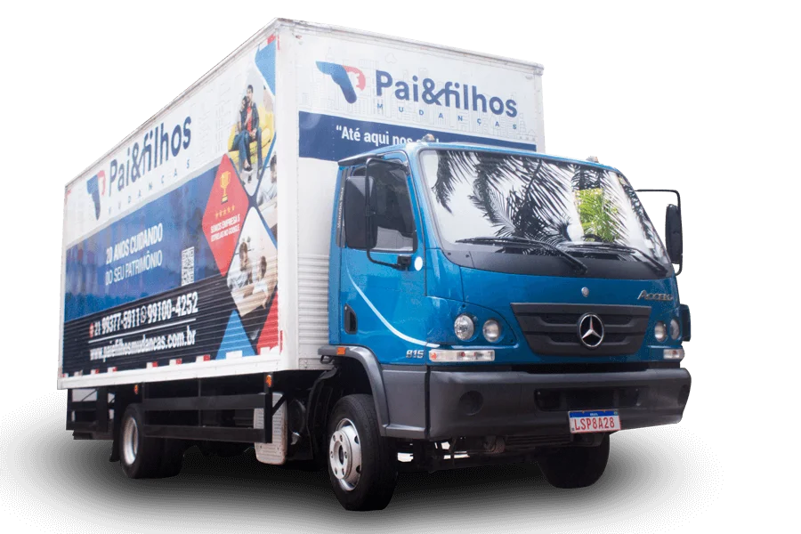 Caminhão da Pai & Filhos Mudanças, empresa de mudanças em Niterói e Rio de Janeiro
